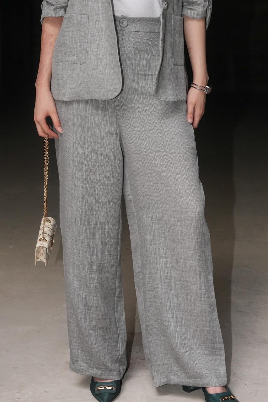 Luxe Grey Blazer Set – Lace Dress