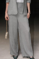Luxe Grey Blazer Set – Lace Dress