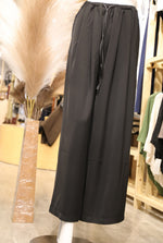 Taupe Pleated Wide-Leg Palazzo Trousers