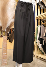 Pleated Wide-Leg Trousers with Drawstring Waist