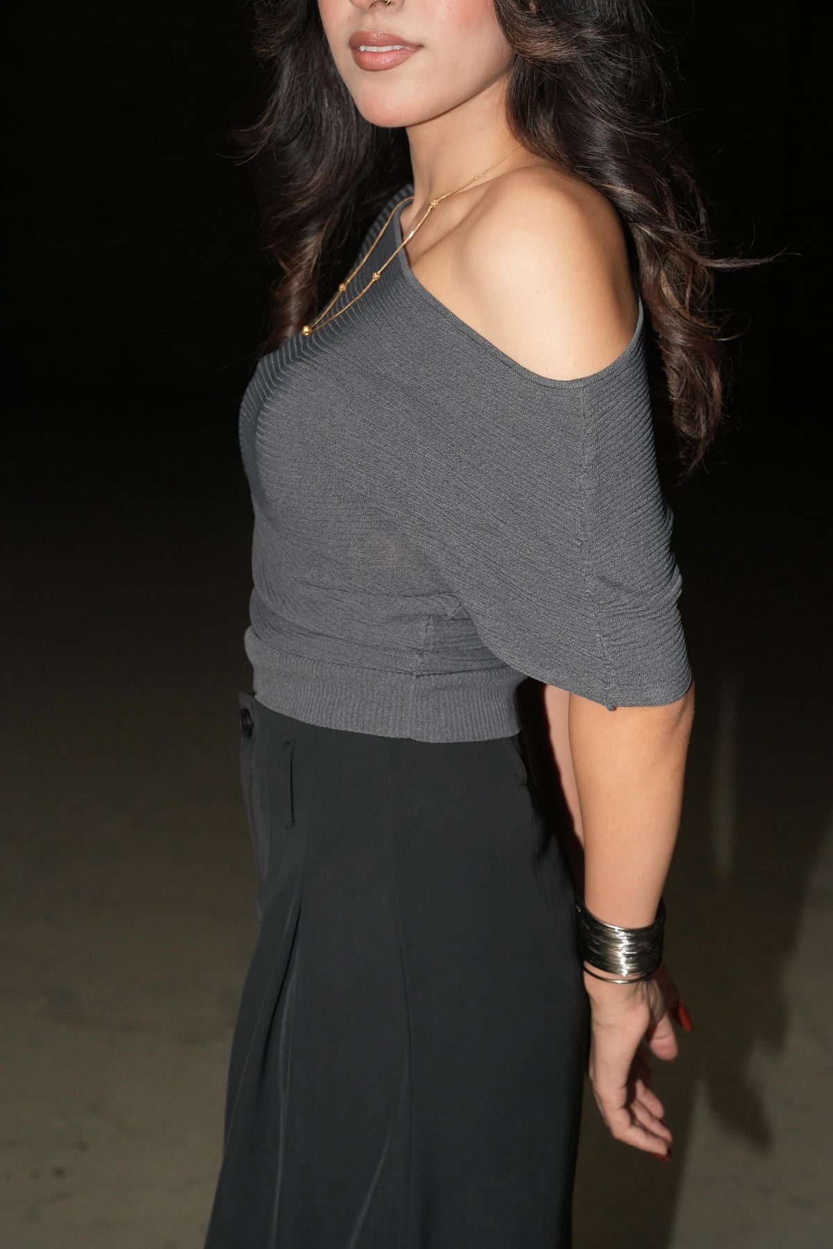 Nova Off-Shoulder Ribbed Knit Top