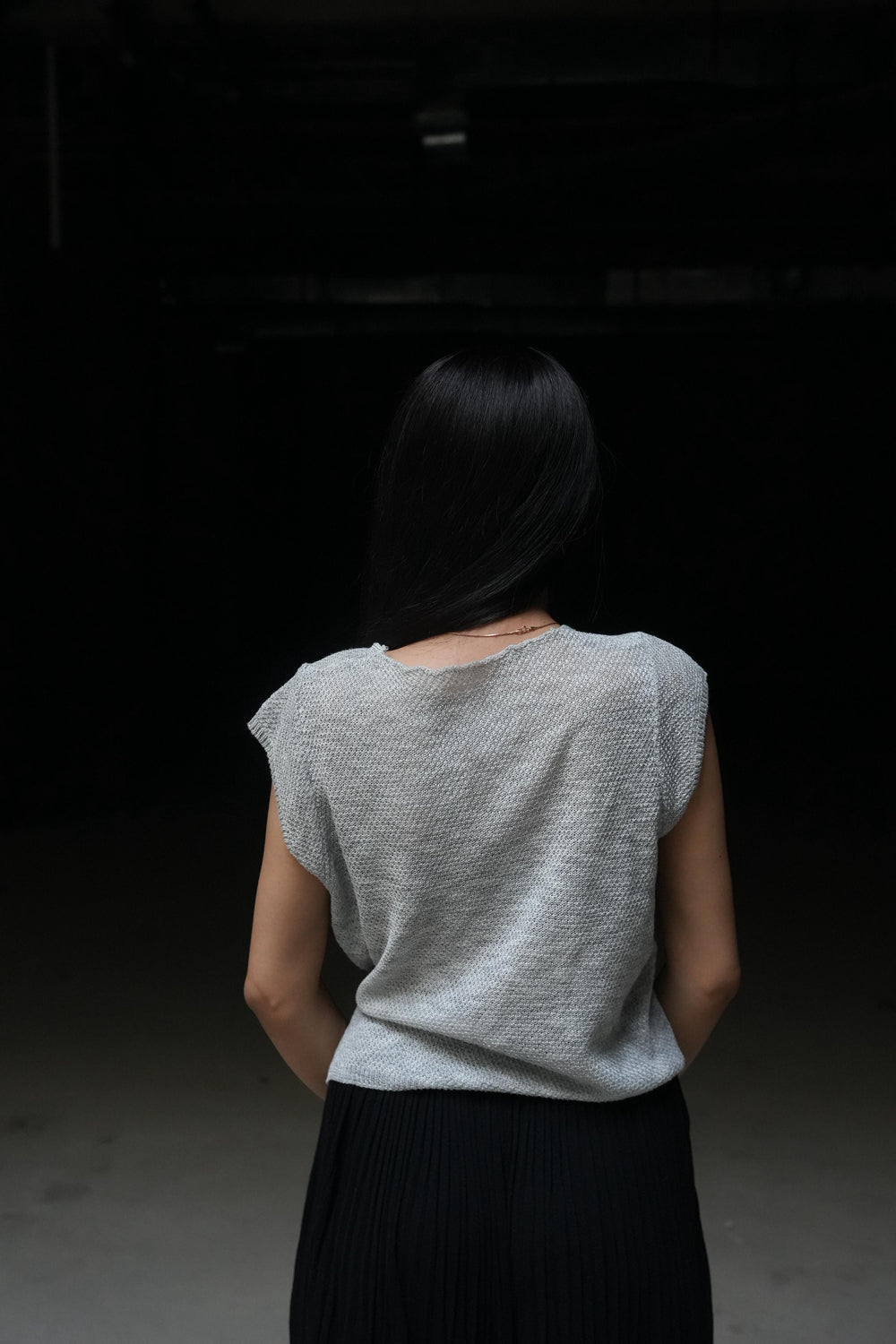 The Sculpted Heather Grey Top