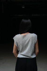 The Sculpted Heather Grey Top