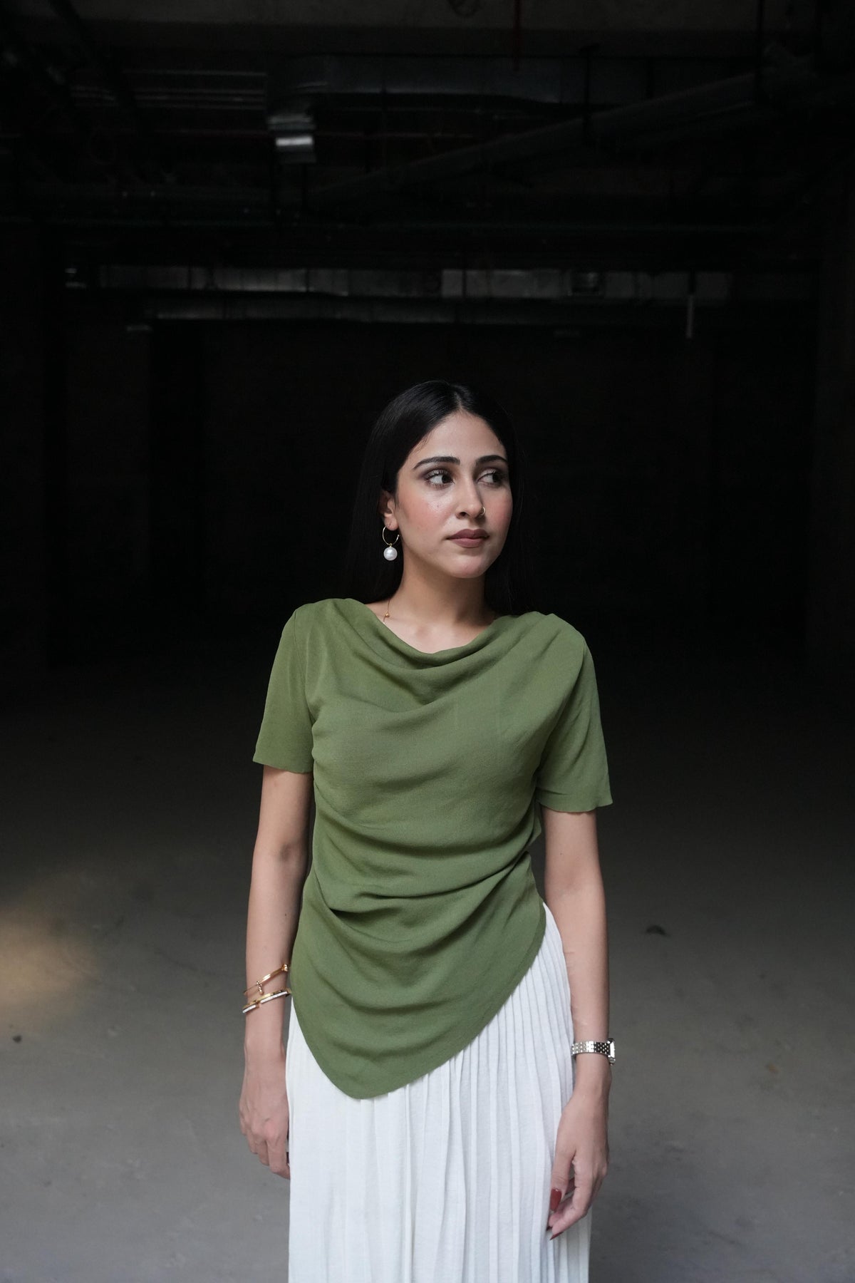 Seraphina Asymmetric Draped Top