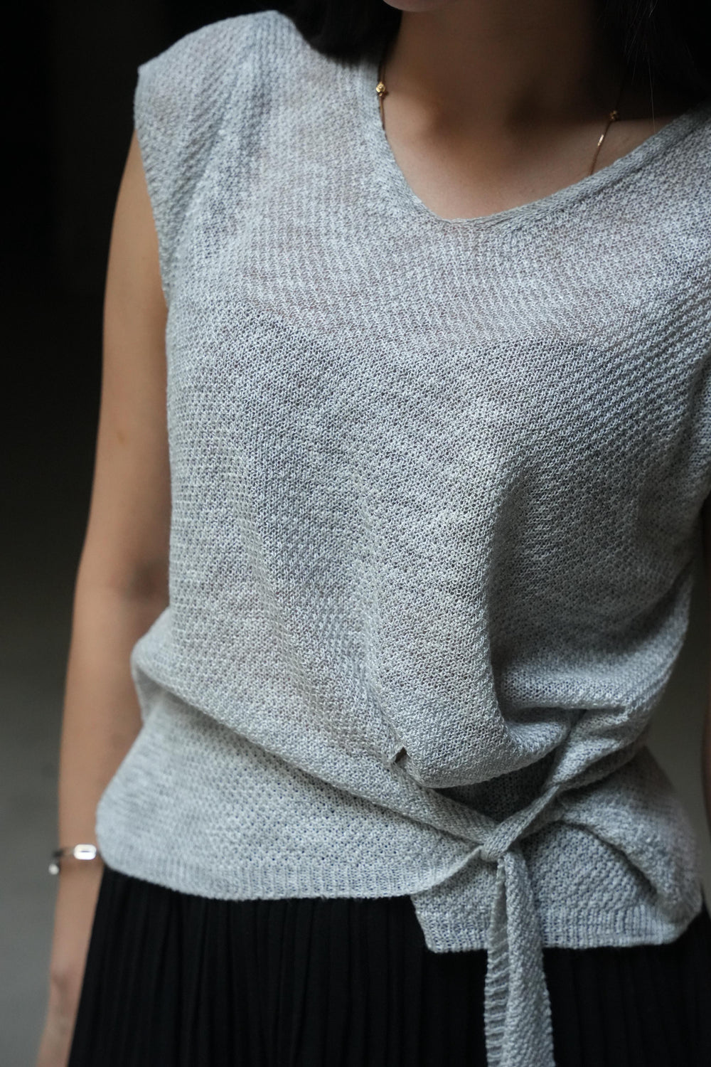 The Sculpted Heather Grey Top