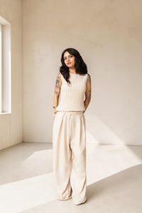 Drawstring Wide-Leg Lounge Trousers