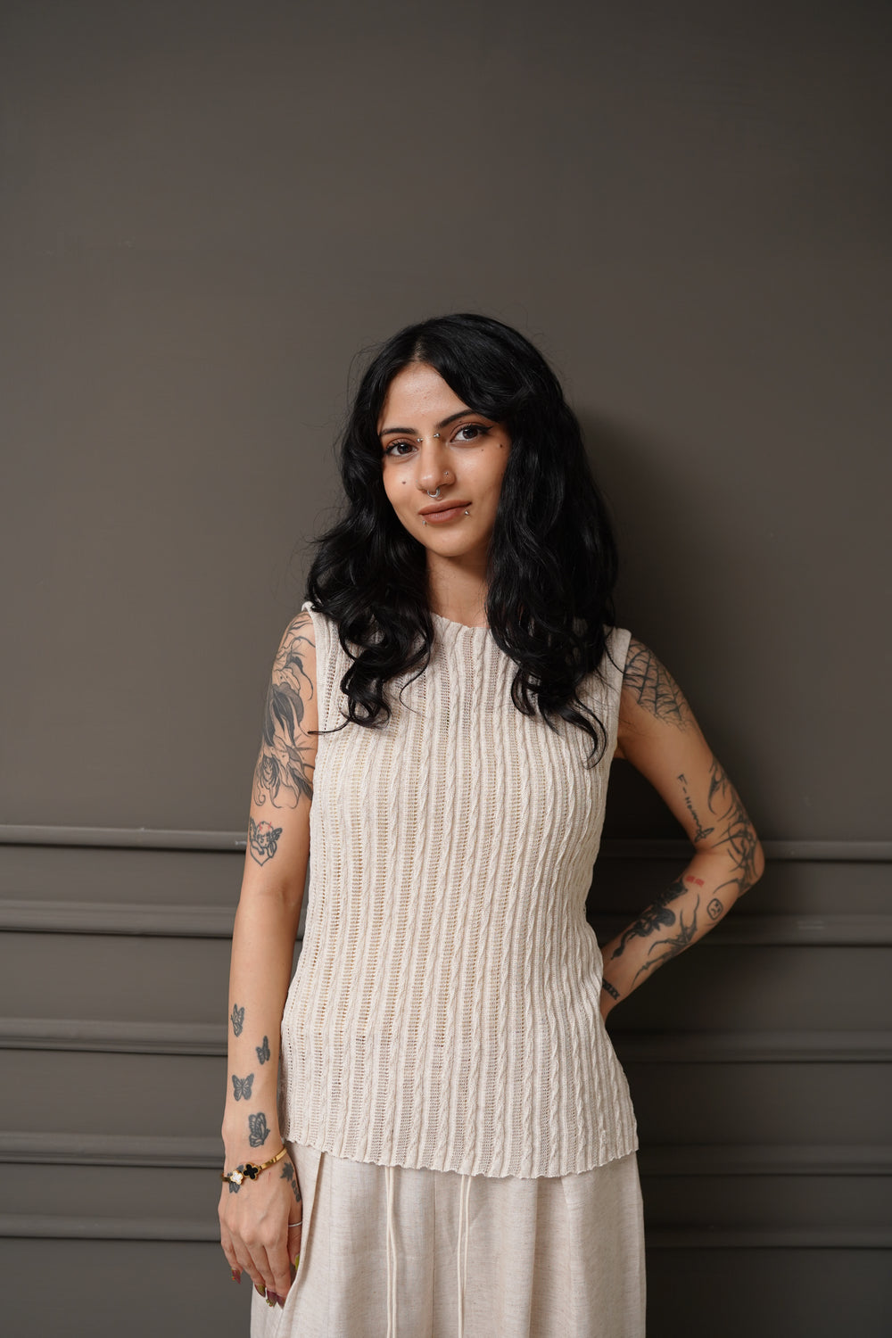 Ribbed Knit Sleeveless Top