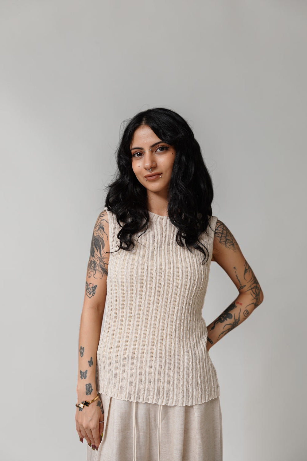 Ribbed Knit Sleeveless Top