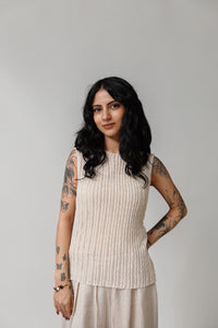 Ribbed Knit Sleeveless Top