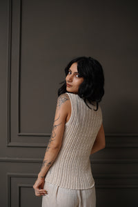 Ribbed Knit Sleeveless Top
