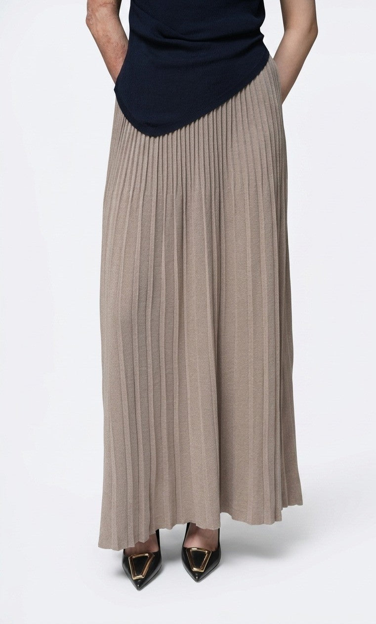 Seraphina Asymmetric Draped Top & Pleated Maxi Skirt Co-Ord Set