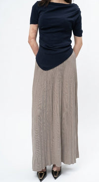 Seraphina Asymmetric Draped Top & Pleated Maxi Skirt Co-Ord Set