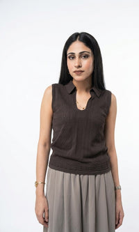 Sienna Pointelle Knit Polo & Flowy Maxi Skirt Set