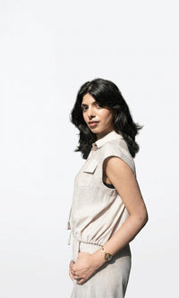 Aria Minimalist Linen Button-Down Co-Ord Set