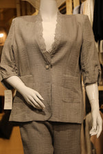 Luxe Grey Blazer Set – Lace Dress