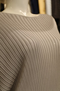 Ribbed Boat-Neck Top with Short Sleeves