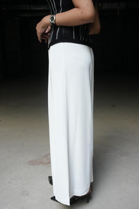 Pleated Wide-Leg Trousers with Drawstring Waist